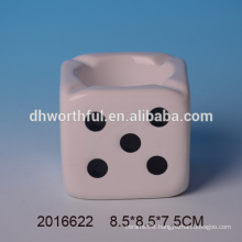 2016 new arrivals,ceramic ashtray,creative ashtray with dice shape